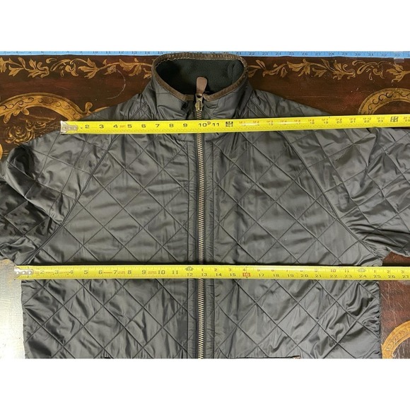 Vtg Polo Ralph Lauren Mens Black Quilted Brown Leather Zip Up Bomber Jacket XL - Picture 5 of 10